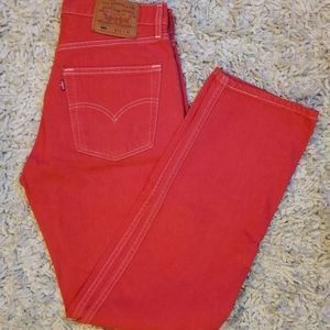 Vintage Red Levi 501 High Waist Mom Jeans